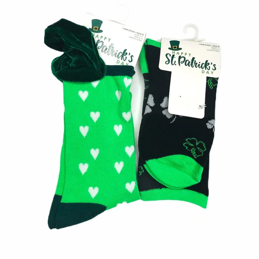 Crest Brands St Patricks Day Socks and Scrunchie